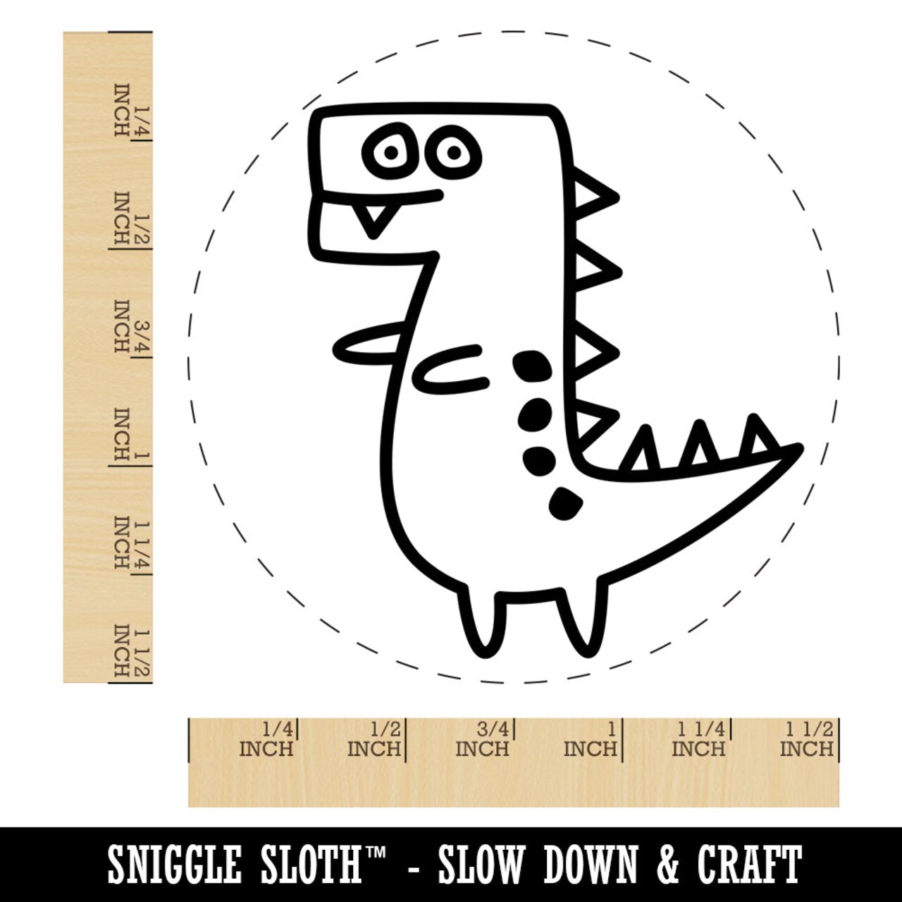 Tyrannosaurus Rex Dinosaur Doodle Self-Inking Rubber Stamp for Stamping Crafting Planners